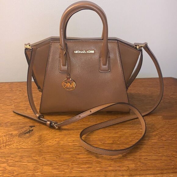 Michael Kors Avril Small Top Zip Satchel Crossbody MK Signature - Picture 4 of 16